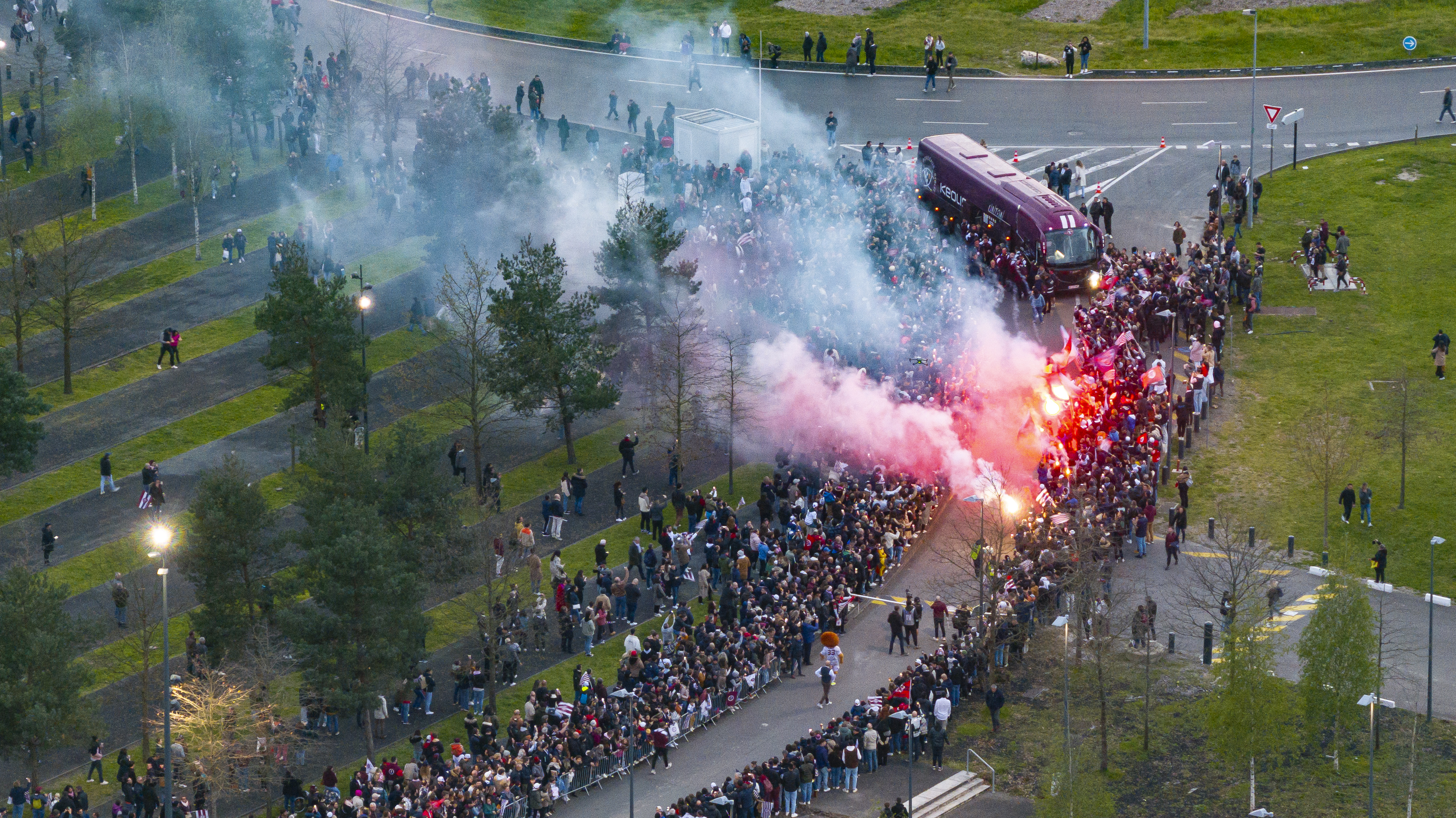 Arrivée du bus de l'UBB